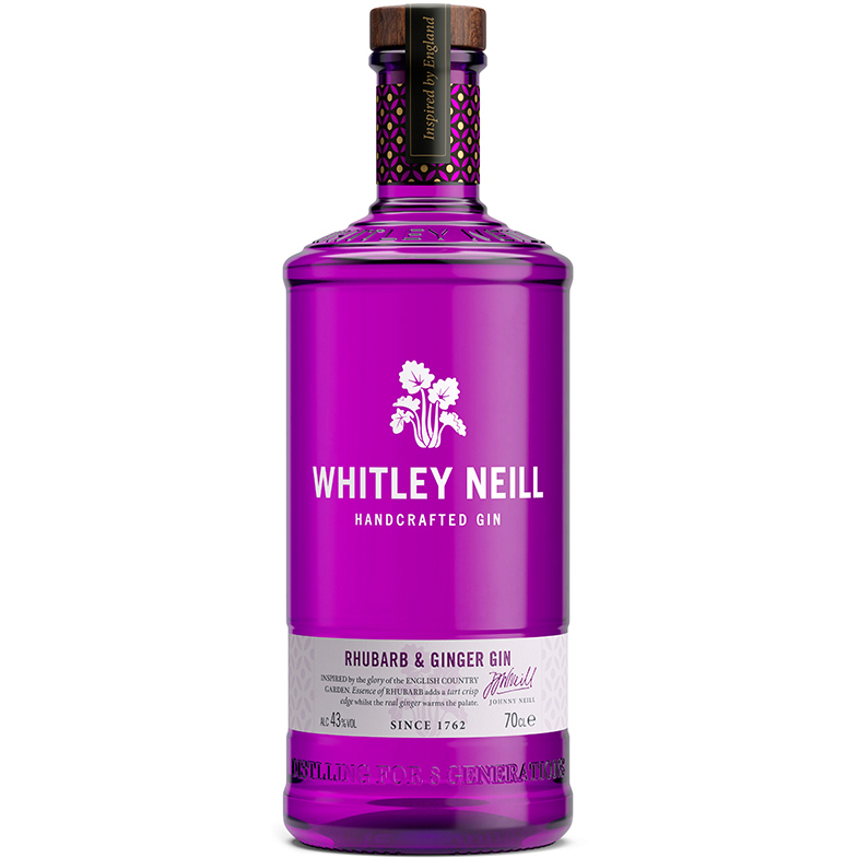 Rượu Whitley Neill Handcrafted Rhubarb &amp; Ginger Gin 43% (700ml) - Không hộp