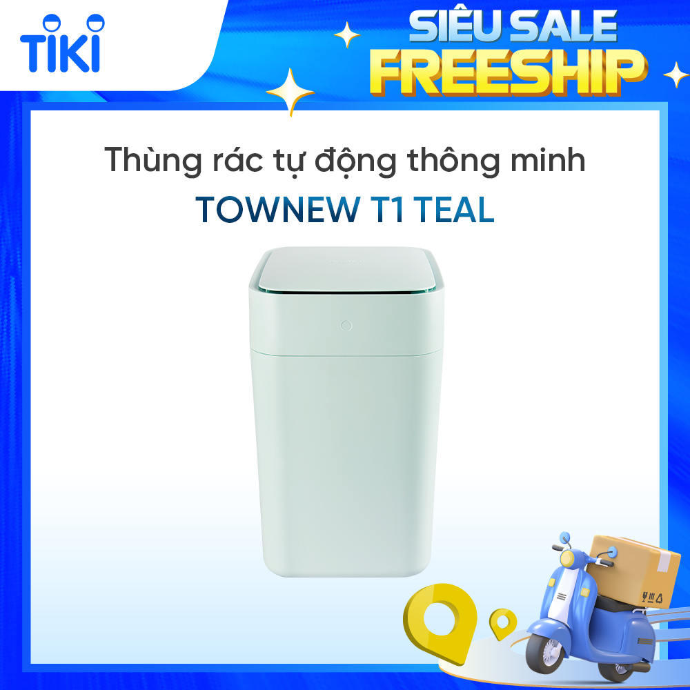 Thùng Rác Thông Minh Townew T1 Teal -Tự động hàn túi - Bản Quốc Tế