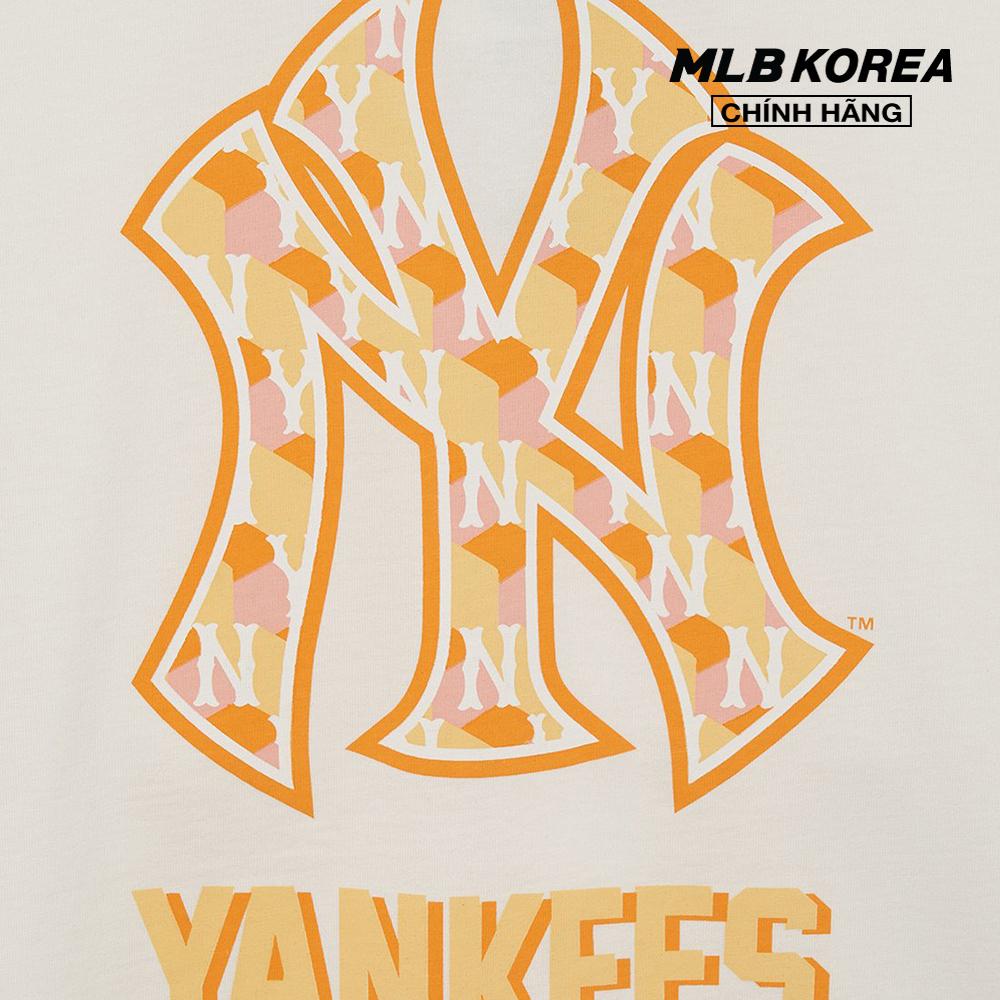 MLB - Áo thun unisex cổ tròn tay ngắn Cube Clipping Monogram Overfit 3ATSM0333