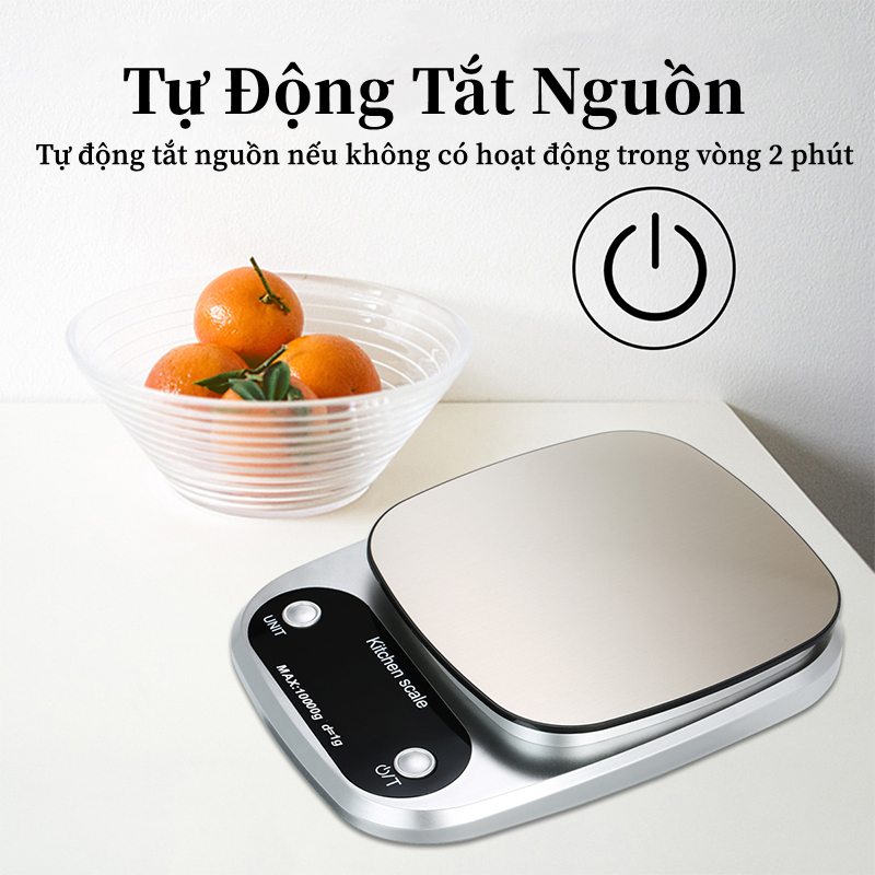 Cân tiểu ly điện tử nhà bếp mini định lượng 0.1g - 10kg làm bánh, độ chính xác cao cân thực phẩm, sử dụng 2 viên pin
