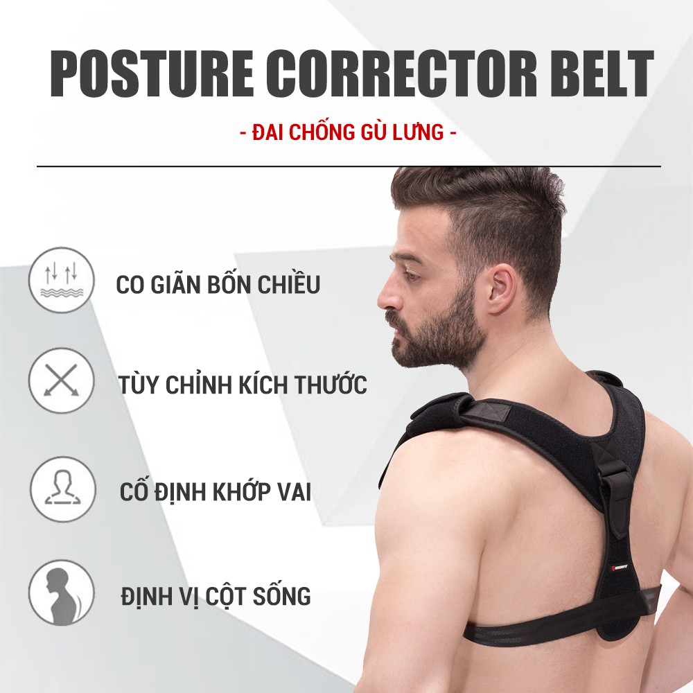 Đai chống gù lưng GoodFit  cao cấp GF712P