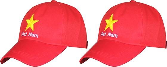 Bộ 2 Mũ Lưỡi Trai Việt Nam Đỏ Trơn (Nam Nữ)