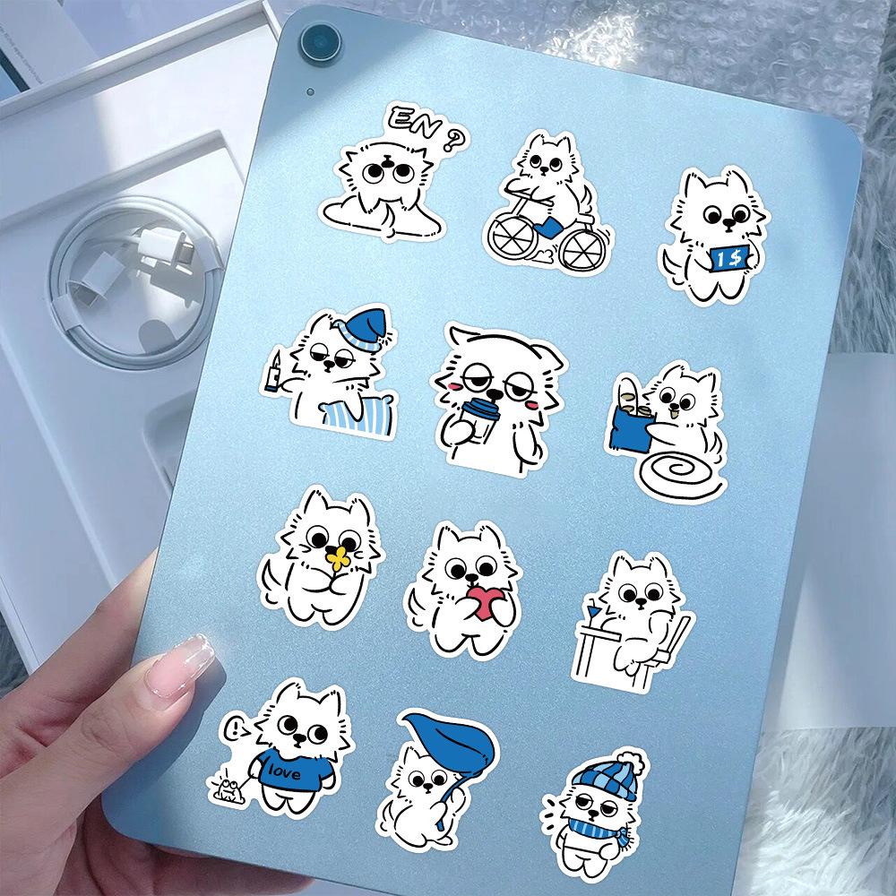 Sticker CHÓ XÙ NHỎ TÔNG XANH hoạt hình cute trang trí mũ bảo hiểm,guitar,ukulele,điện thoại,sổ tay,laptop