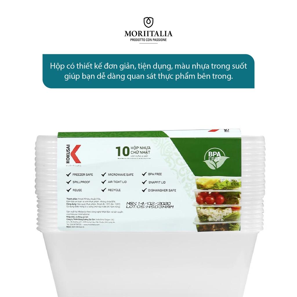 Hộp nhựa đựng thực phẩm Kokusai 1000ml Lốc 10 cái an toàn tiện lợi HDK009782