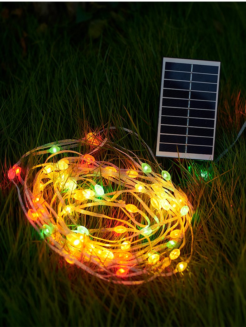 Dây đèn LED năng lượng mặt trời các loại không thấm nước bóng tròn dùng decor ngoài trời, trang trí ban công