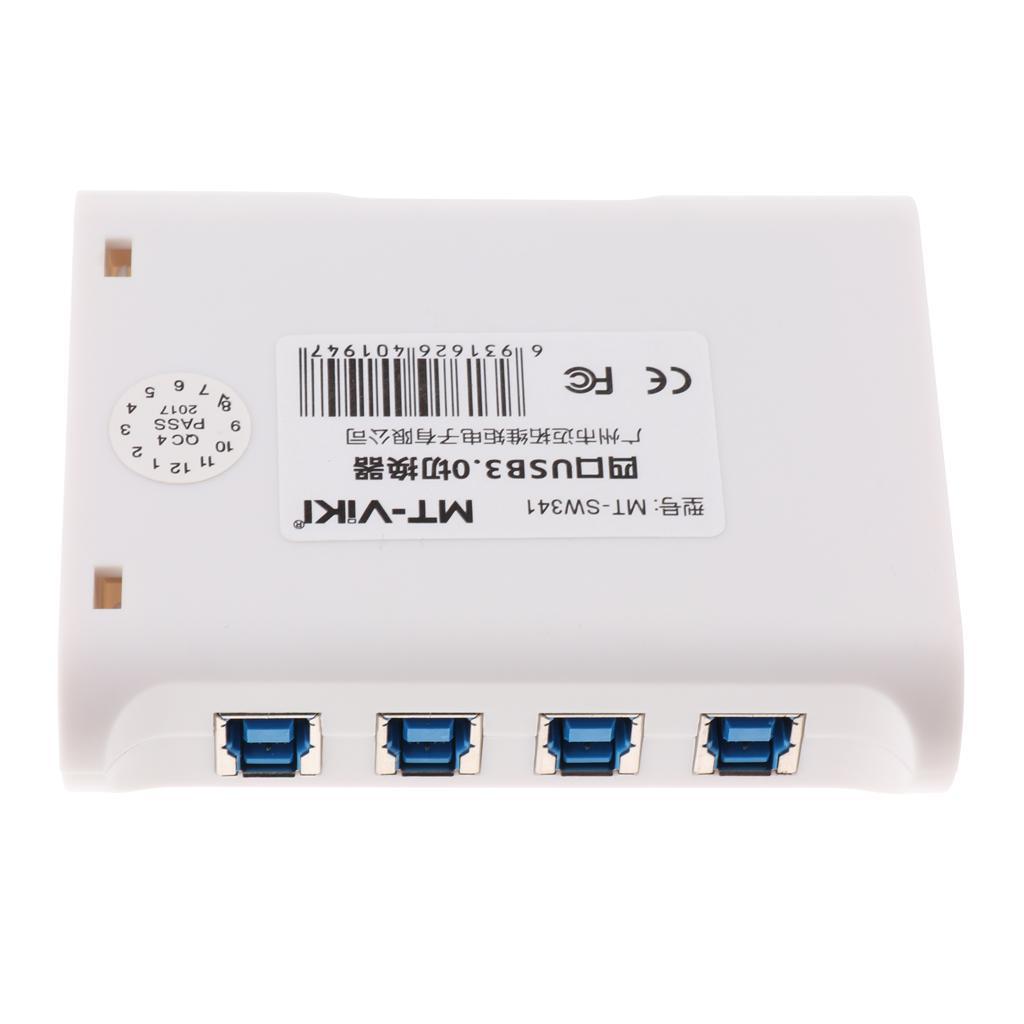 USB 3.0 Sharing Switch Selector 1 In 4 Out Switcher Adapter For PC, Printer Scanner, Hard Drive, Projector