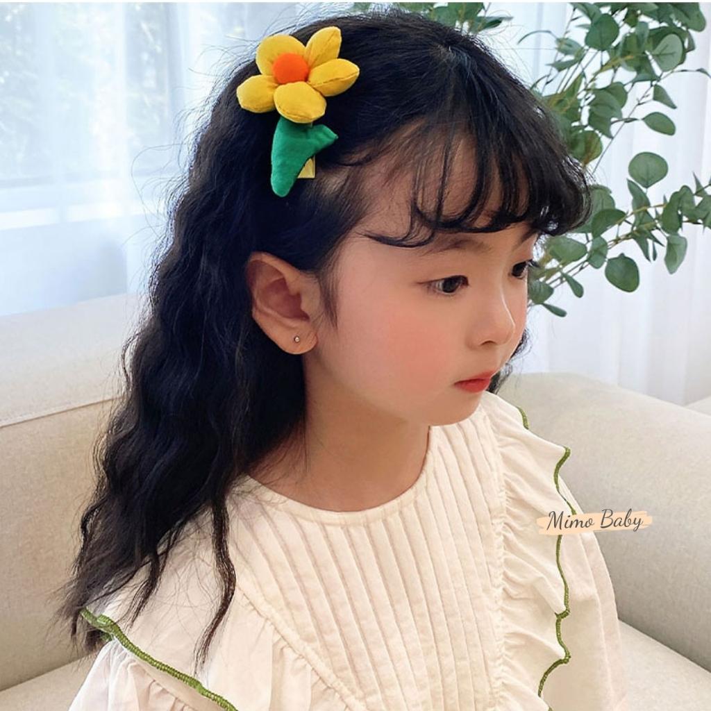 Kẹp tóc cho bé gái hình bông hoa vải phồng đáng yêu KT29 Mimo Baby