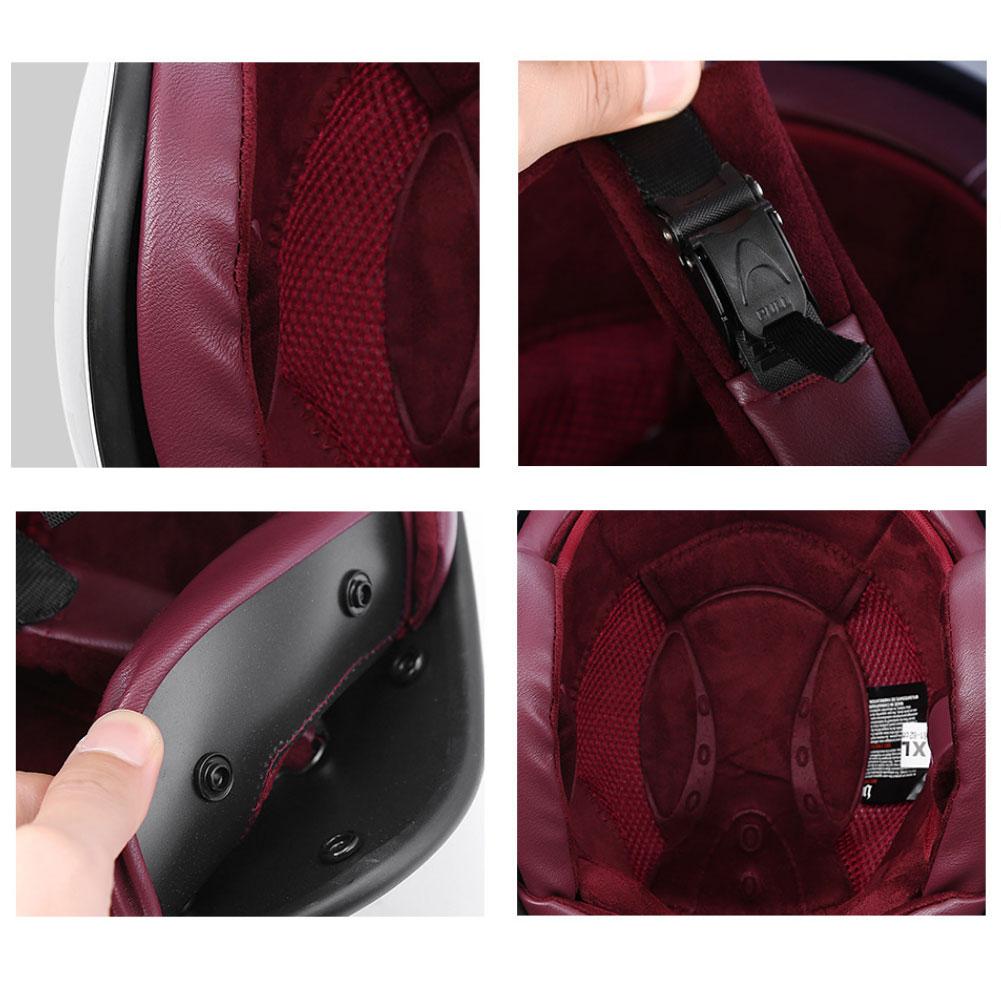 Retro Motorcycle Helmet 3/4 Open Face Dual Lens Electric Bicycle Helmet Summer Motorbike Helmet