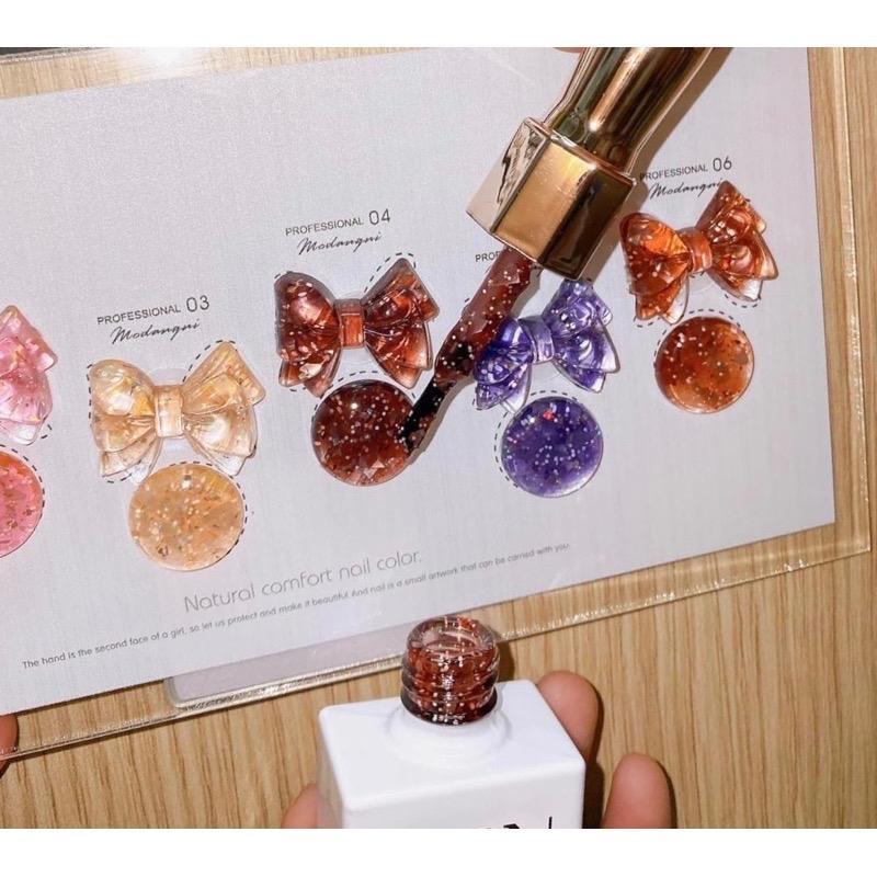 Set Sơn Gel Xà Cừ 6 Chai Kèm Bảng Trang Trí Móng, Chất Sơn Đặc Mướt, Bóng Mượt Tự Nhiên, Làm Nail Tạo Nhiều Kiểu Rực Rỡ khảm  xà Nữ