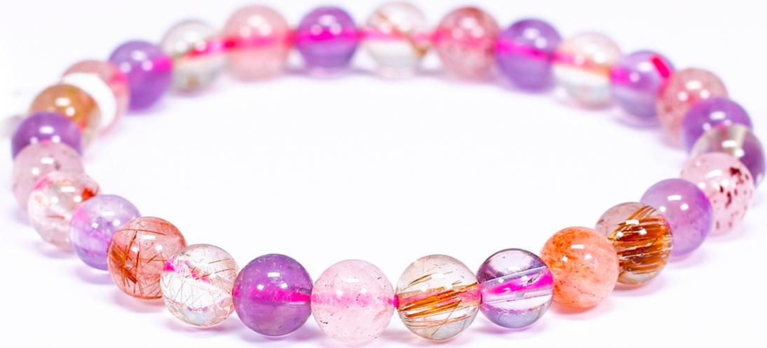 Vòng tay đá Super Seven size hạt 7mm - Ngọc Quý Gemstones