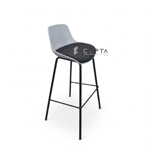 Ghế quầy bar có lưng tựa nhựa thoải mái nệm ngồi vải êm ái CB01004- F Nội thất Capta Chân ghế sắt sơn tĩnh điện cao cấp chắc chắn bền bỉ