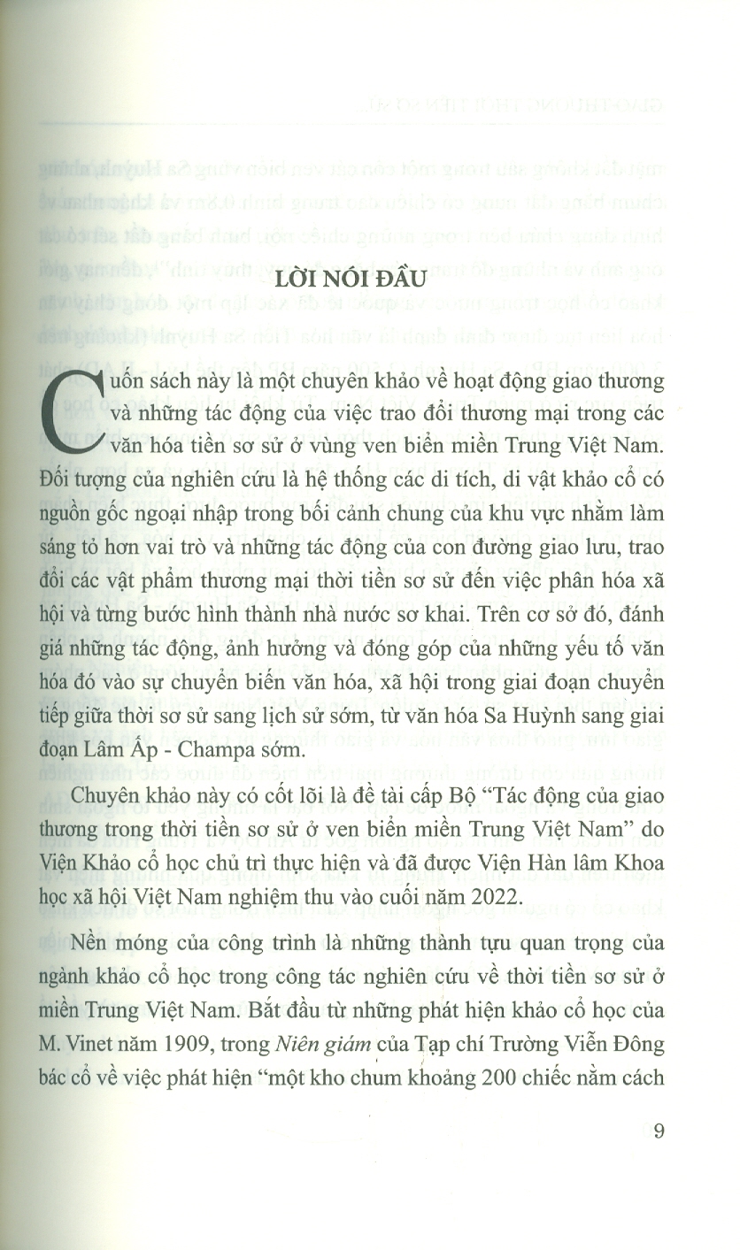 Giao Thương Thời Tiền Sơ Sử Ở Miền Trung Việt Nam (Sách Chuyên Khảo)