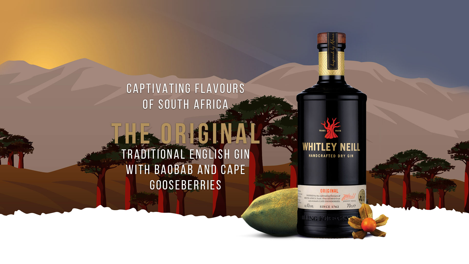 Rượu Gin Whitley Neill Original Handcrafted Dry Gin 43% 700ml