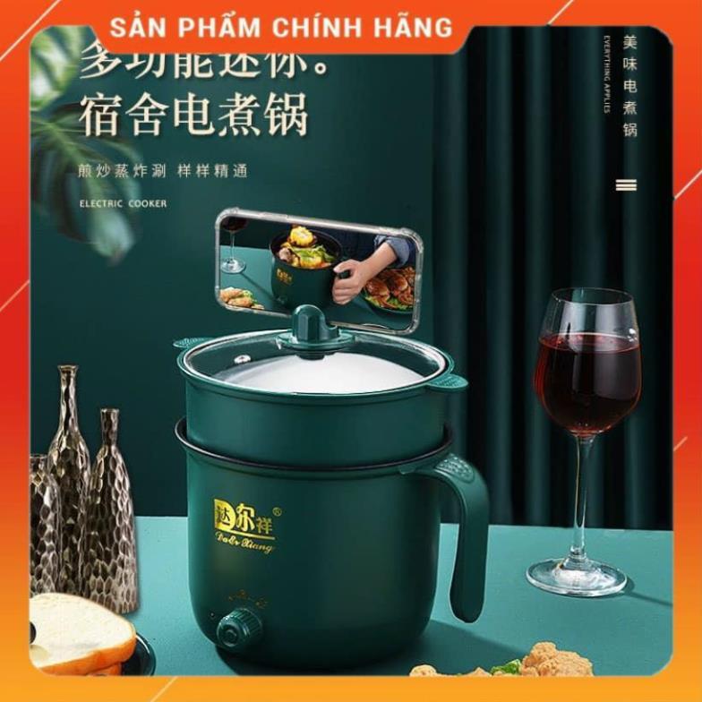 Ca Nấu Mì, Nấu Cơm Đa Năng Có Tay Cầm 1,8L - Nồi Lẩu Điện Mini Kèm Giá Hấp Inox, Ca Mỳ Đa Năng Cooking Poot