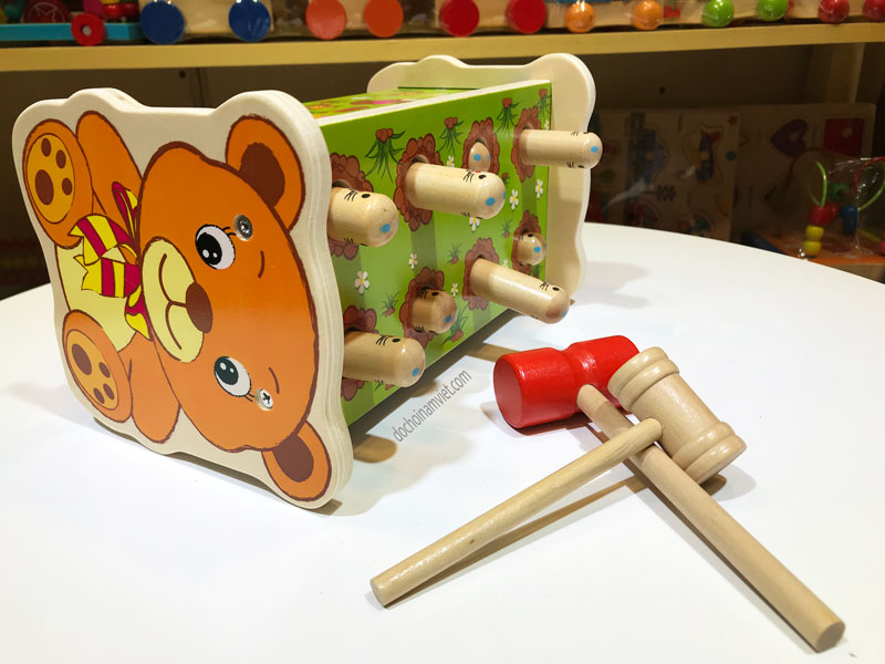 Đồ chơi búa đập chuột hình gấu con đồ chơi gỗ