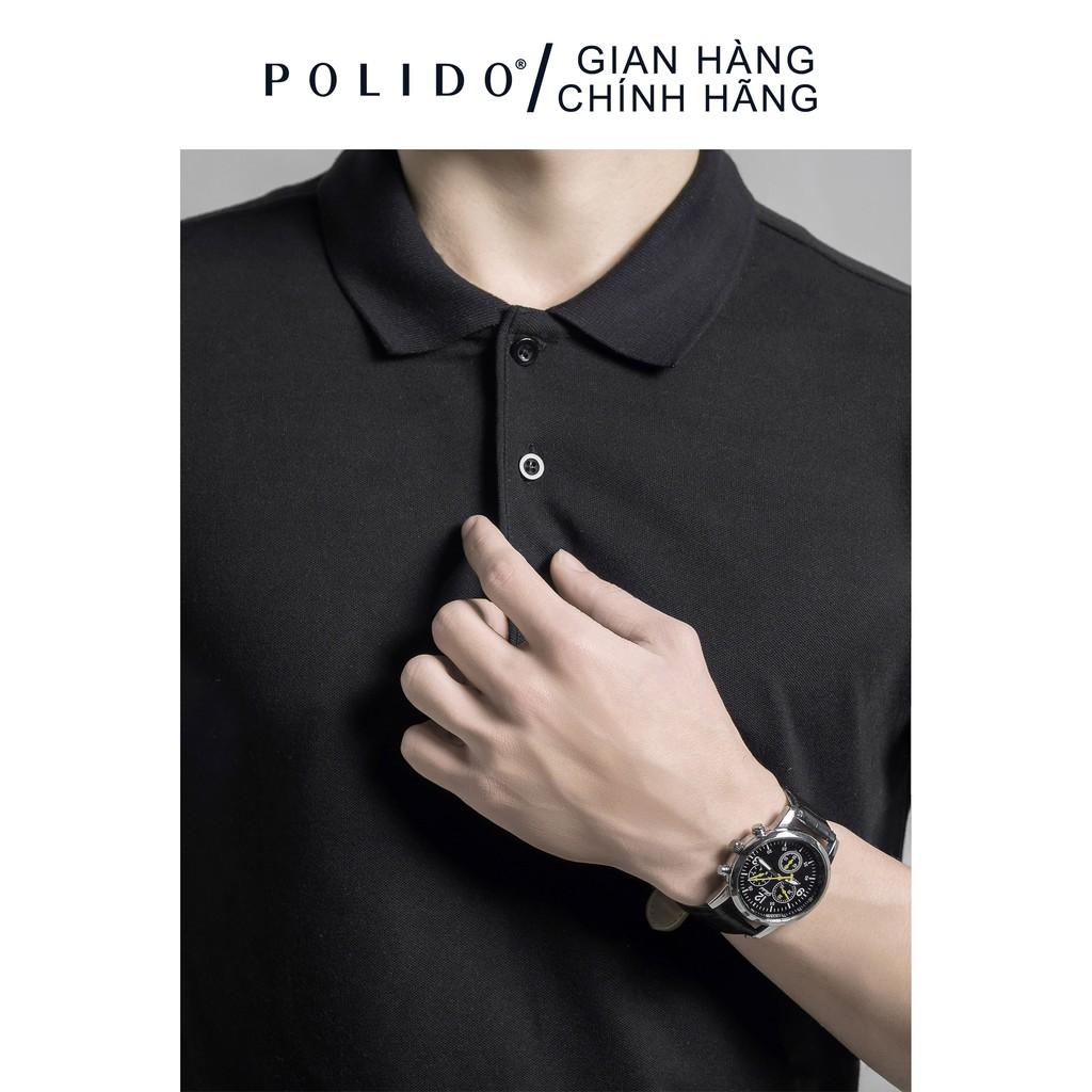 Áo Polo Nam Trơn Basic Màu Đen Form Slimfit Vải Cotton 100% Co Giãn Thấm Hút