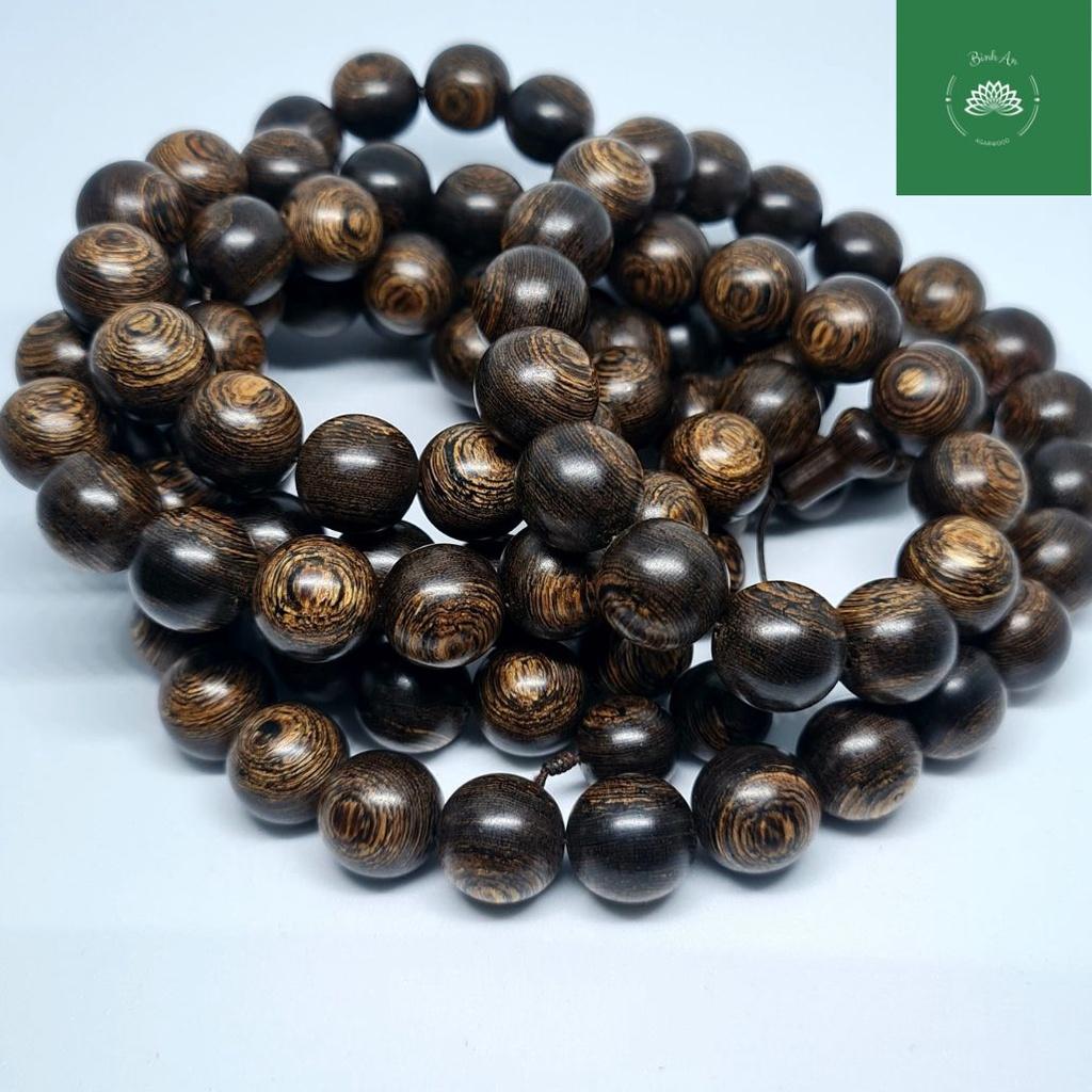 Vòng Tay Trầm Hương Bình An 108 Hạt Trầm Sánh Chìm-Chuỗi Tràng Hạt-NIỆM PHẬT TỤNG KINH.