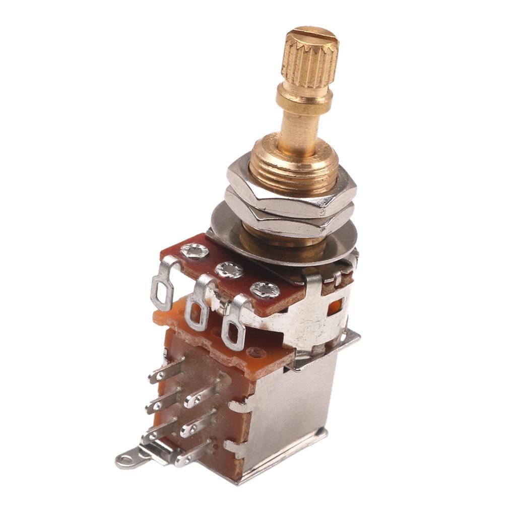 2X Push Pull Pot/Switch Potentionmeter Electric Guitar Volume Golden A500K