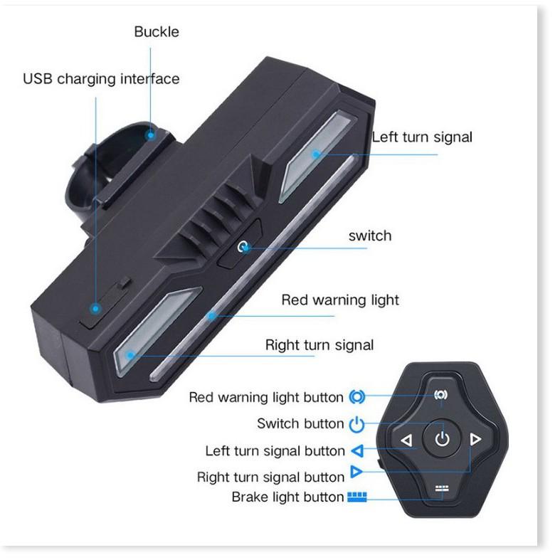 Đèn sau xi nhan xe đạp LP-1801 không dây, dung lượng pin 2200mAh - Gia Dụng SG