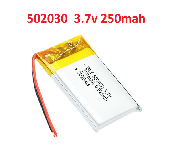 Pin Sạc Lithium Polymer 3.7V 250mah 502030 Cho tai nghe,loa Mp3 MP4 MP5 GPS PSP Bluetooth