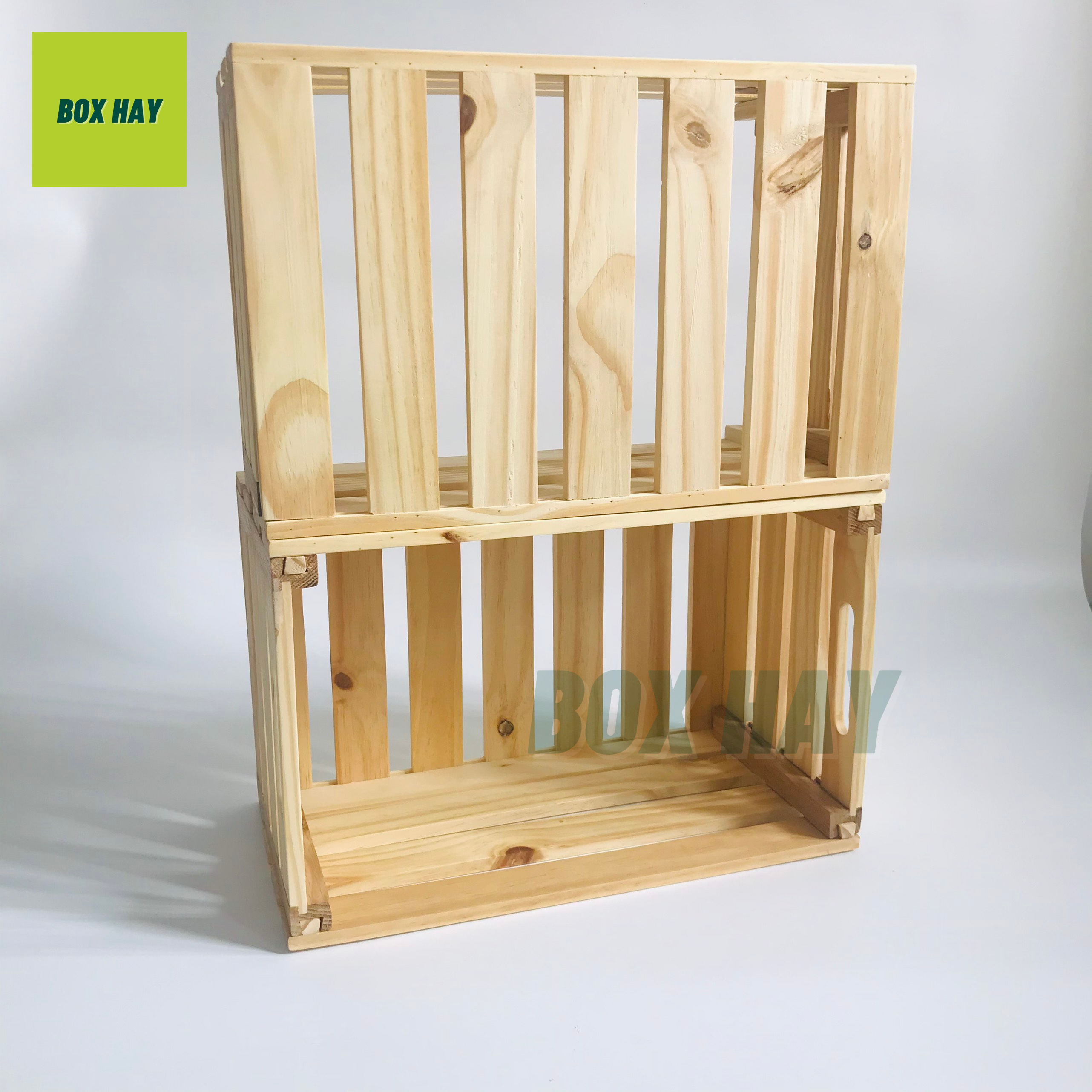 Thùng Gỗ Pallet, Thùng Gỗ Đa Năng Lắp Ráp, Hộp Khay Gỗ Pallet Decor Làm Đôn Chậu Gỗ, Bàn Trà, Thùng Đựng Đồ Chơi