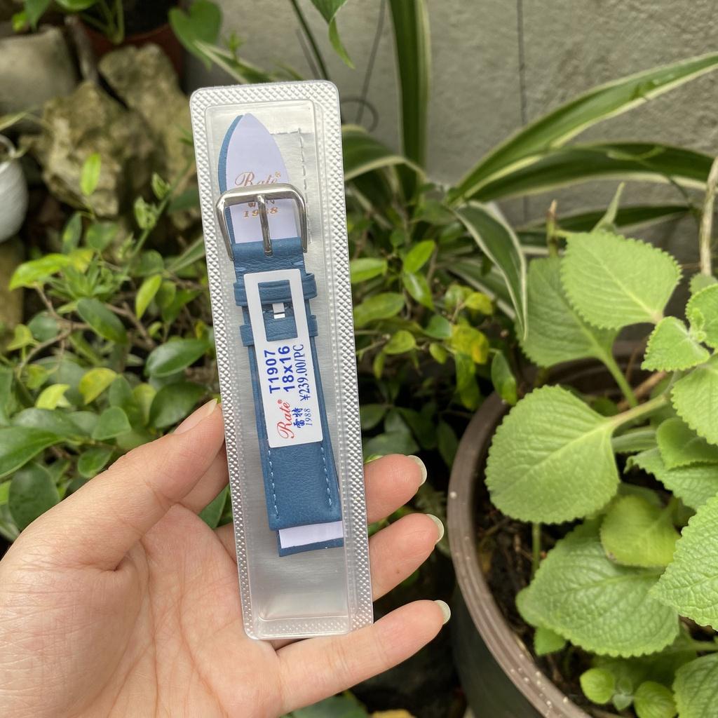Dây da đồng hồ da đeo tay, da bò mặt cật RATE T1907 TRƠN 12 14 16 18 20 22mm