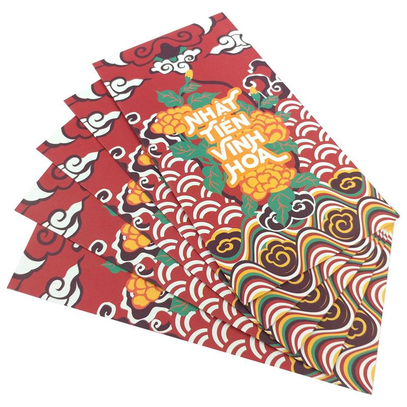 Bộ 5 Bao Lì Xì SDstationery Cát Niên Mỹ Ý - Nhật Tiến Vinh Hoa