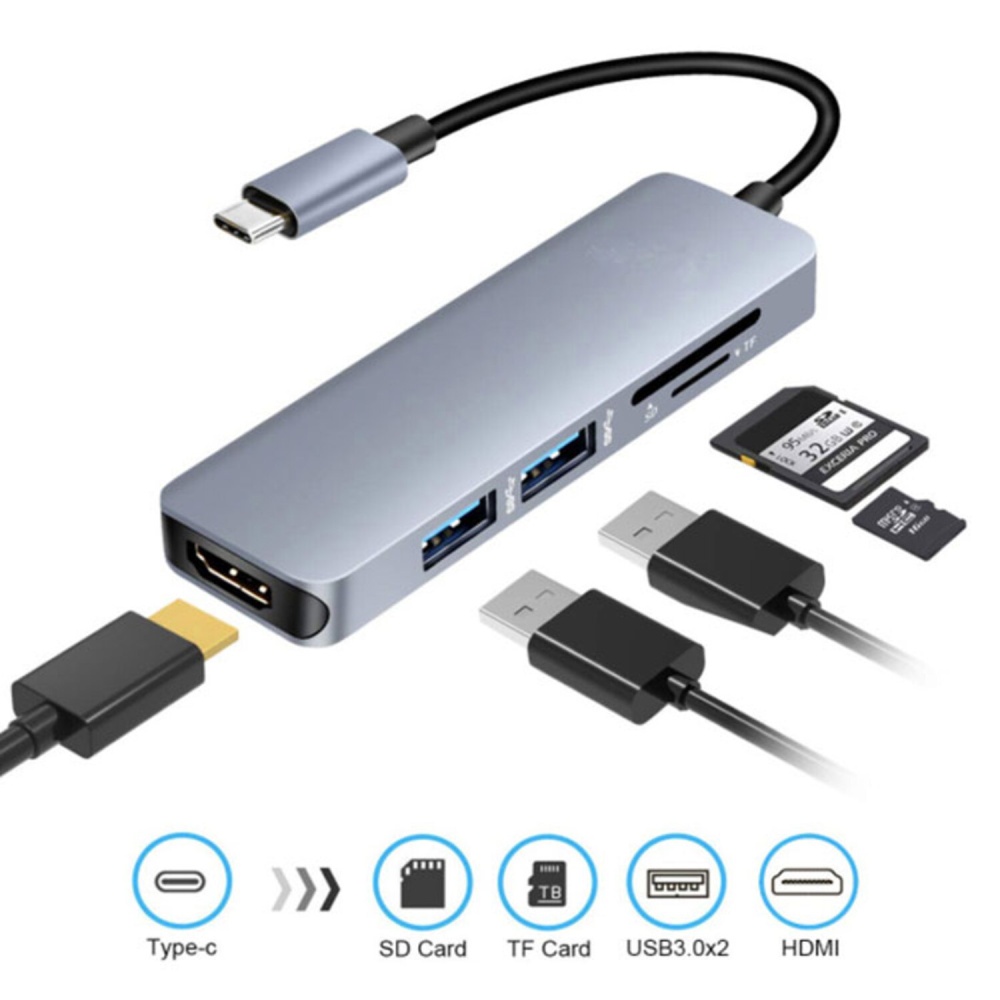 HUB 4 in 1 USB-C sang HDMI, SD CARD, TF CARD, 2 USB CHOETECH HUB-M13 (HÀNG CHÍNH HÃNG)