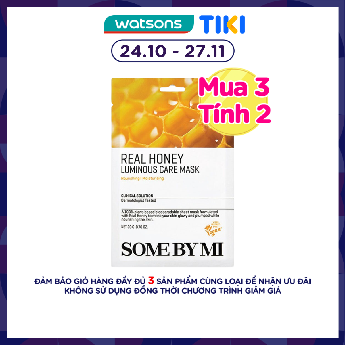 Mặt Nạ Giấy Some By Mi Chiết Xuất Mật Ong Real Honey Luminous Care Mask 20g