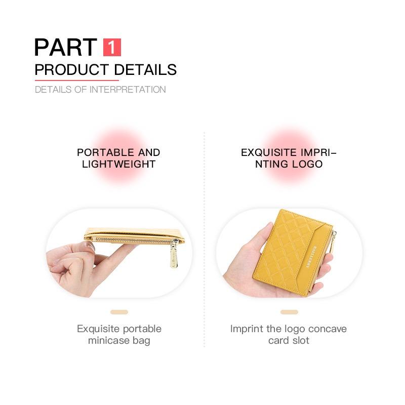 Bóp ví mini nữ hàng hiệu nhỏ xinh mỏng nhẹ chứa thẻ xe, thẻ ngân hàng - NR079