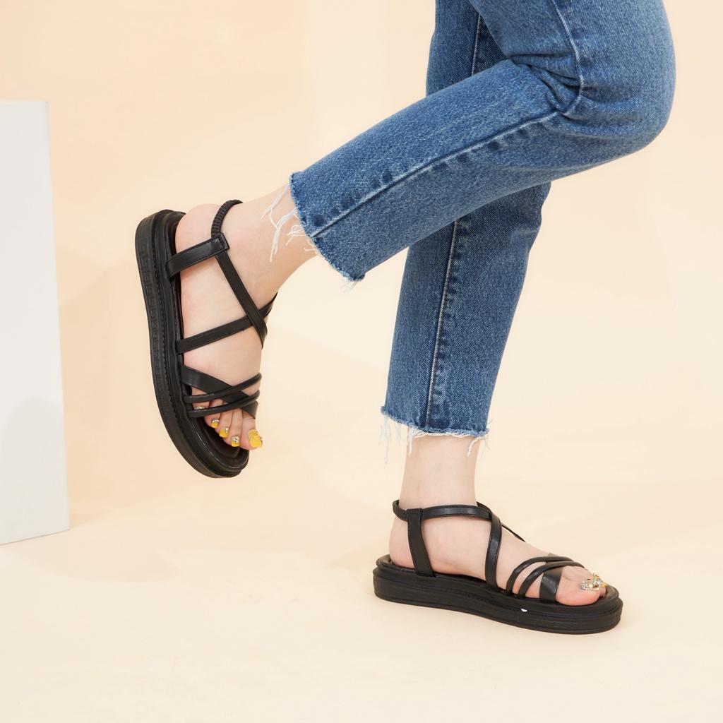 Giày MWC 2926 - Giày Sandal Đế Bánh Mì, Giày Sandal Quai Dây Chéo Đế Bánh Mì Thời Trang