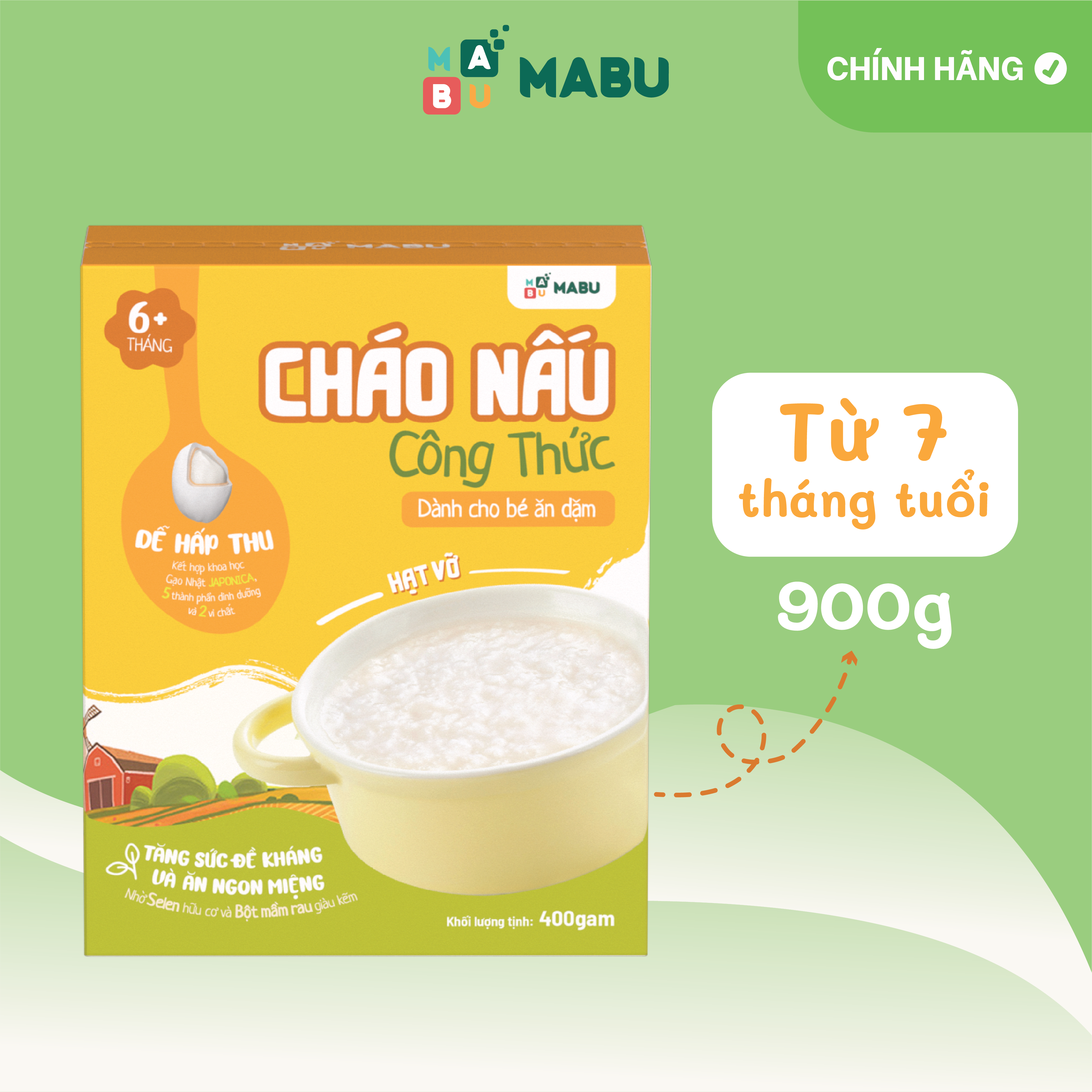 Cháo Ăn Dặm Mabu Hạt Vỡ (400g)