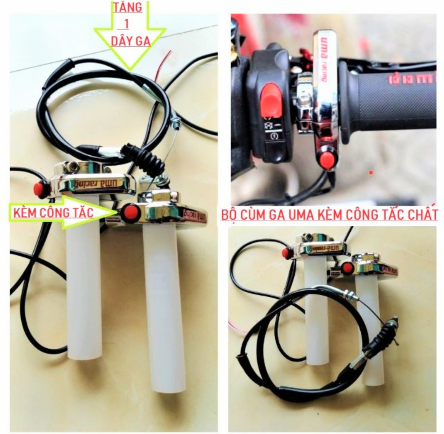 SIÊU GIÁ VỚI 1 CÙM GA SIÊU TĂNG TỐC CÓ CÔNG TẮC VÀ KÈM DÂY GA LẮP XE MÁY HÀNG CHUẨN CHẤT LƯỢNG