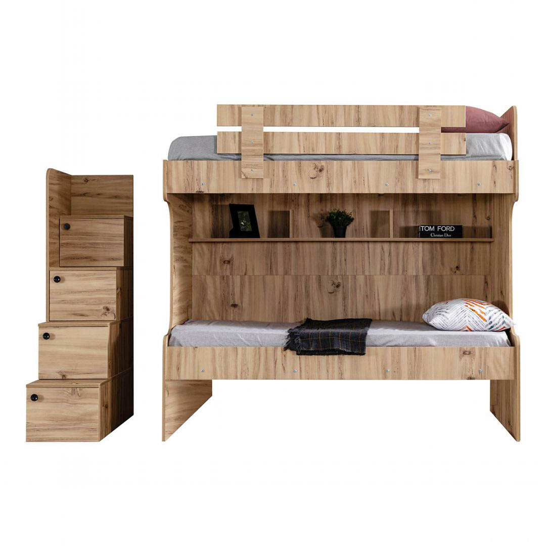 Giường tầng gỗ hiện đại cho bé SMLIFE Sinyority | Gỗ MDF dày 17mm chống ẩm | D234xR106xC190cm