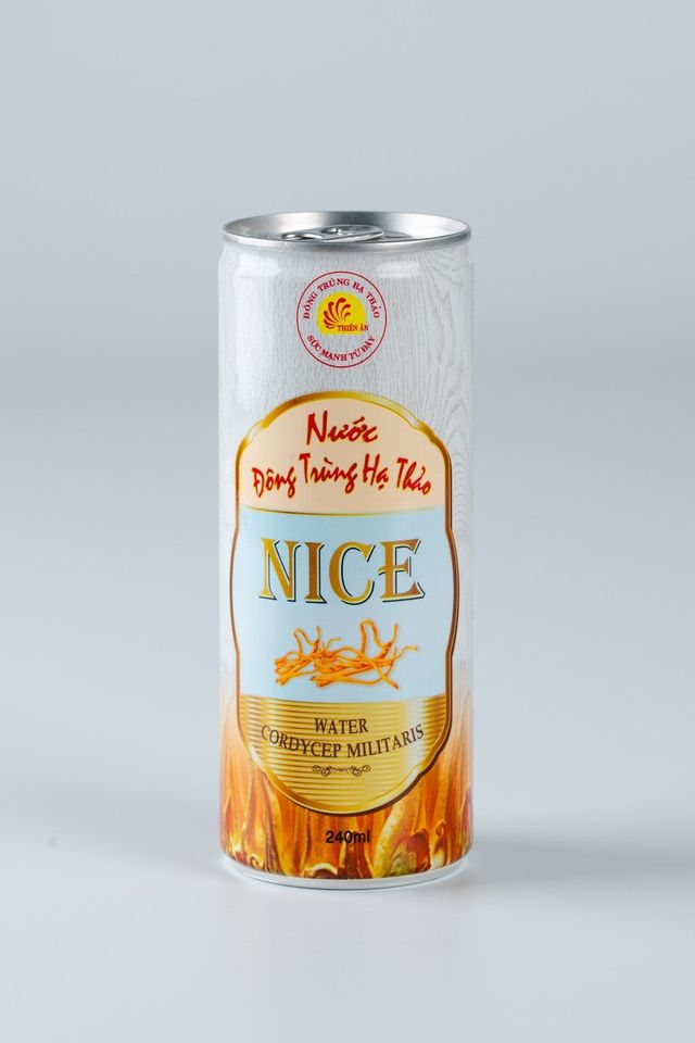 Hộp Quà Tặng 6 Lon Nước  ĐÔNG TRÙNG HẠ THẢO NICE lon 240ml THIÊN ÂN