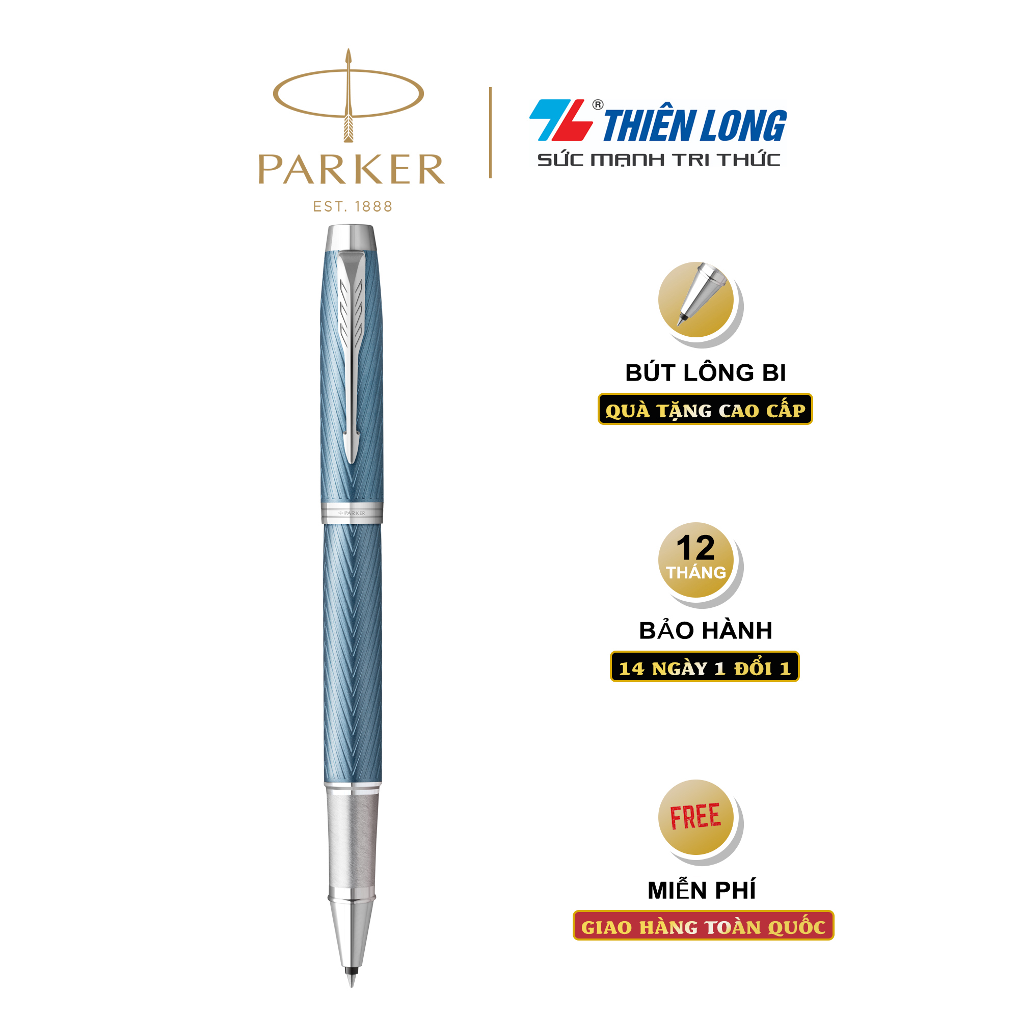 [Made in France] Bút lông bi cao cấp Parker IM PRM X-BGrey CT TB-2143466 - Thép không gỉ