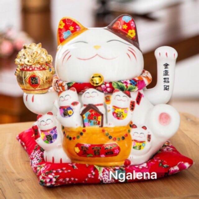 Mèo thần tài, mèo may mắn neko maneki 16cm 6inch