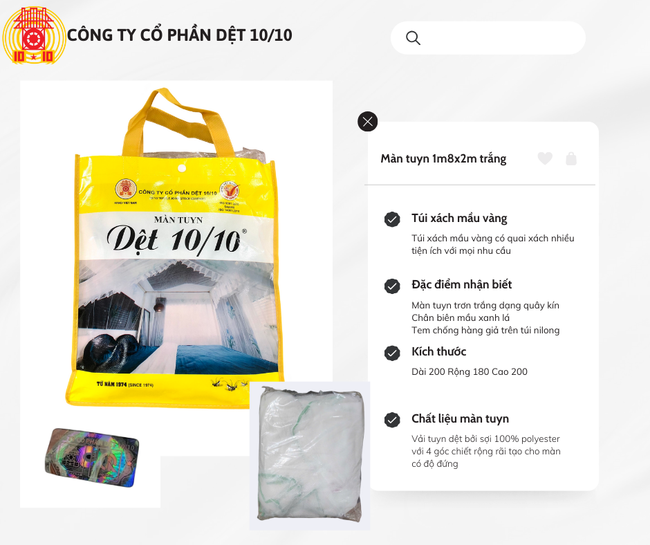 Màn tuyn 1m8x2m trơn trắng