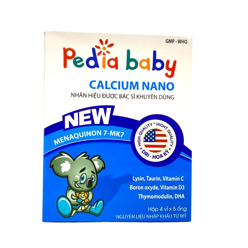 Pediababy Calcium nano New - Bổ Sung Canxi Cho Bé- Công Thức Vượt Trội- Hộp 20 ống