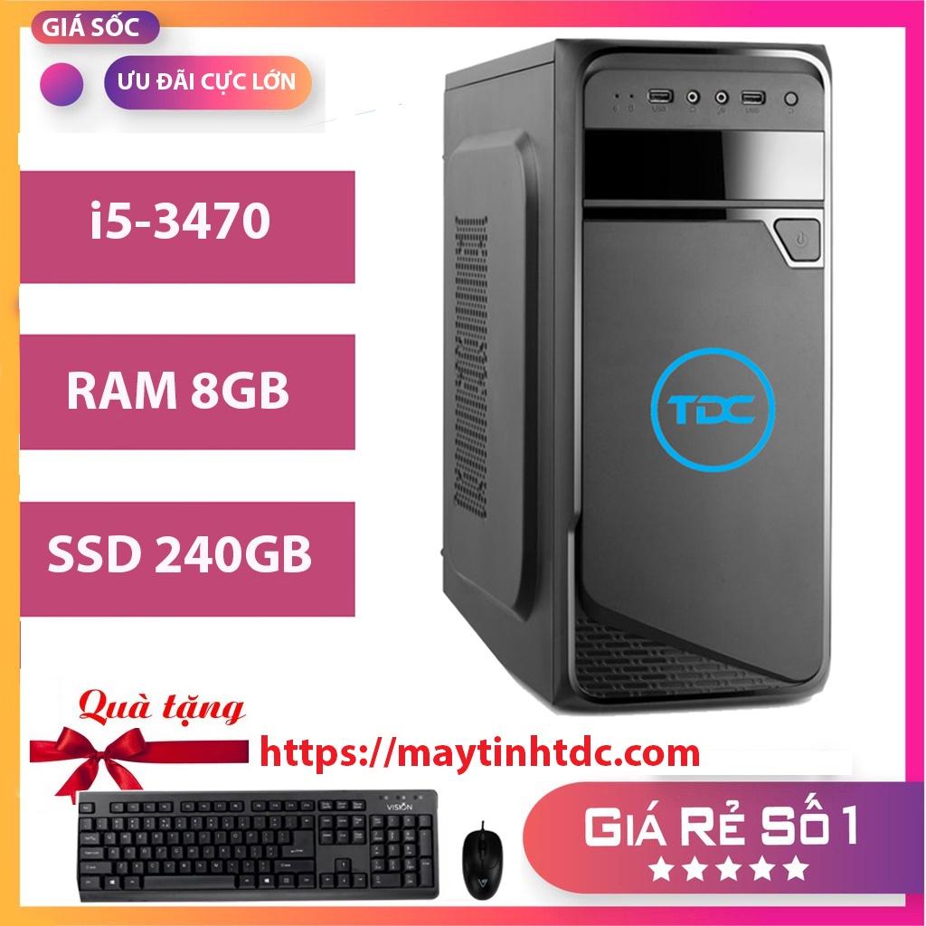 Case máy tính để bàn MAX PC CPU Core i5 3470 Ram 8GB SSD 240GB+ Qùa tặng bộ phím chuột, bàn di chuột