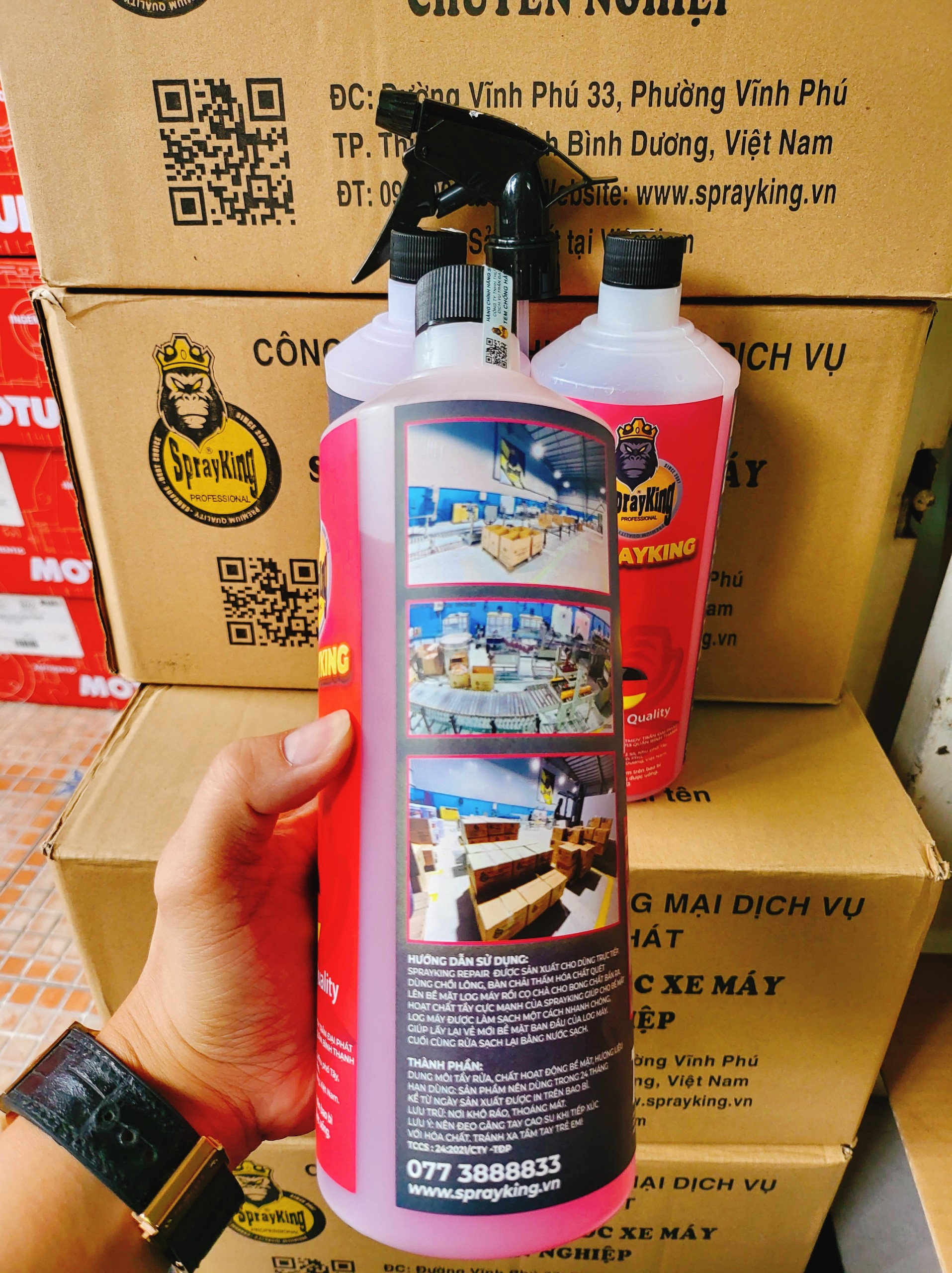 SprayKing REPAIR 1000ml - chai xịt tẩy rửa hợp kim nhôm, tẩy lốc máy, đầu bò, dàn chân xe máy, xịt vệ sinh sên, xích xe, sản phẩm siêu chất lượng, Cam Kết Chính Hãng, Gian Hàng Uy Tín, Giá siêu rẻ