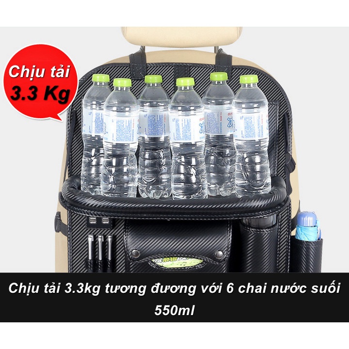 Túi Đựng Đồ Treo Sau Ghế Ô Tô Carbon Leather
