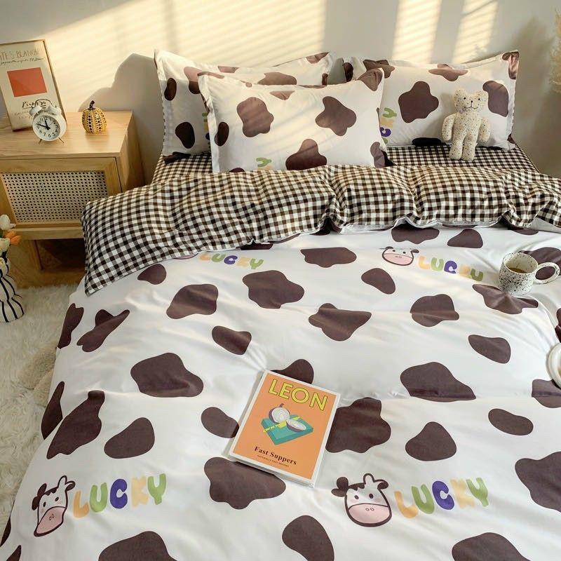 Bộ Cotton Poly Bò Sữa Trắng. Bò sữa Nâu