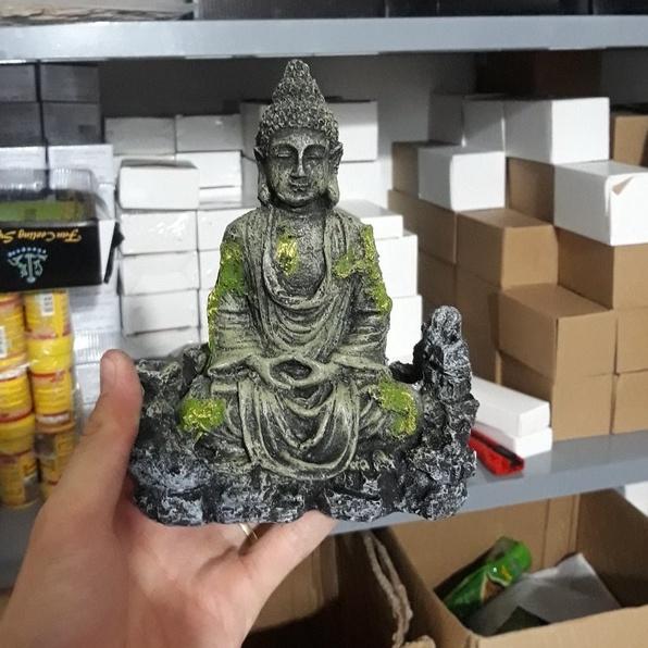 Tượng phật trang trí bể thủy sinh, bán cạn- Layout tượng phật ngồi thiền trong bể cá