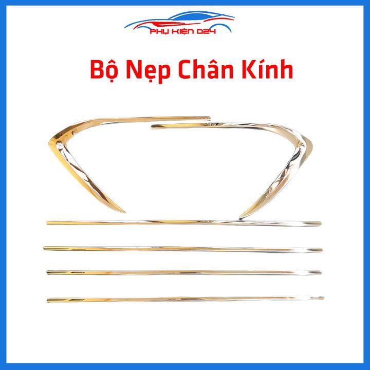 Bộ nẹp viền chân kính cong kính Outlander 2016-2022 Inox sáng bóng chuẩn form xe