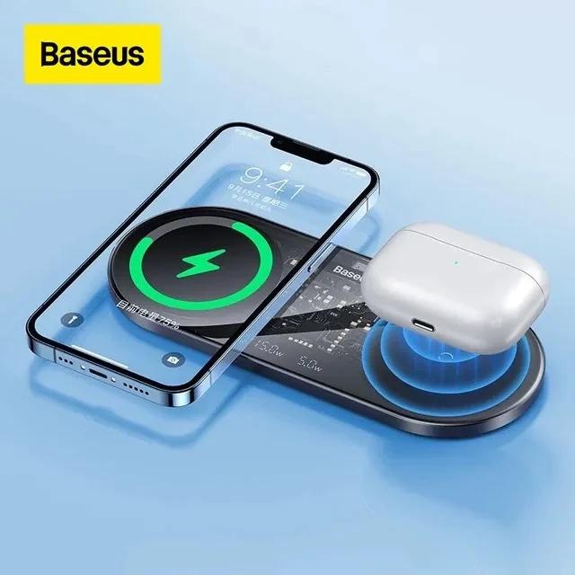 Đế Sạc Nhanh Không Dây Đa Năng Baseus Digital LED Display 2in1 Wireless Charger 20W New 2022 ( Hàng Chính Hãng)