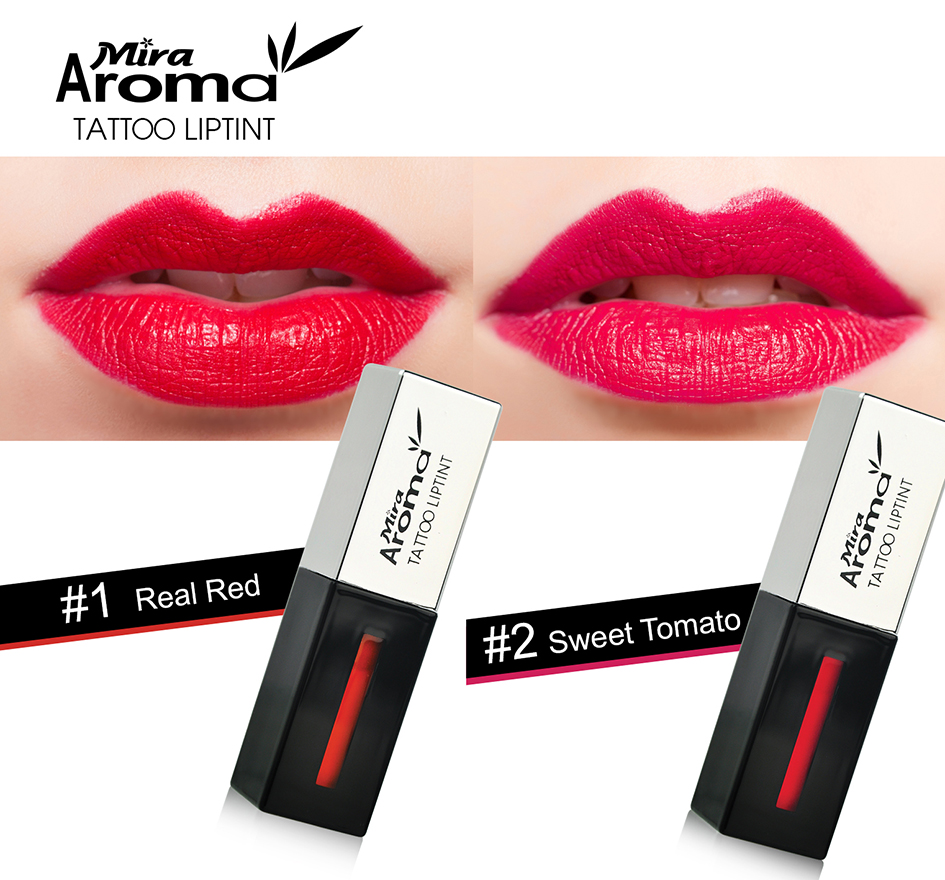 Son xăm lì siêu mịn không trôi Mira Aroma Tattoo Liptint Hàn Quốc 6g No.2 Sweet Tomato tặng kèm móc khoá