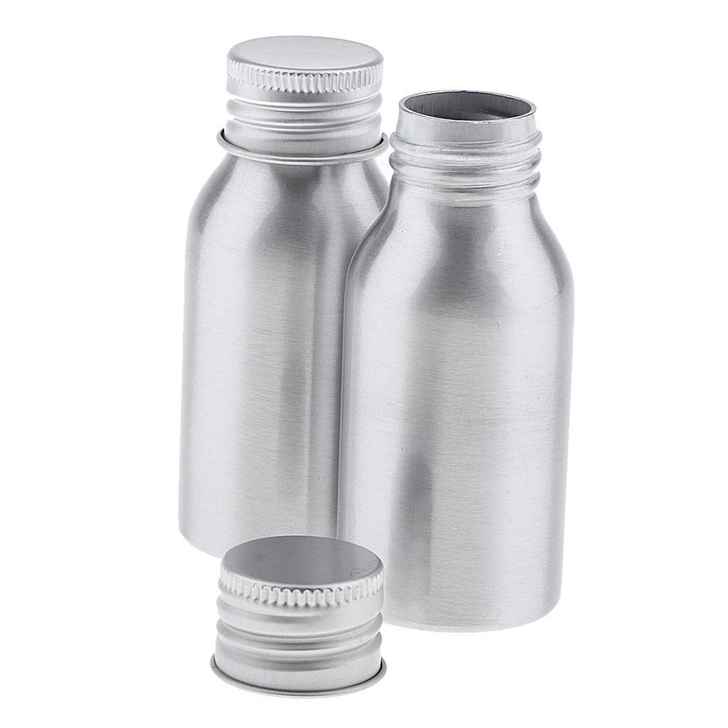 2x Travel Aluminum Refillable Makeup Bottle Liquid Empty Cosmetics Container