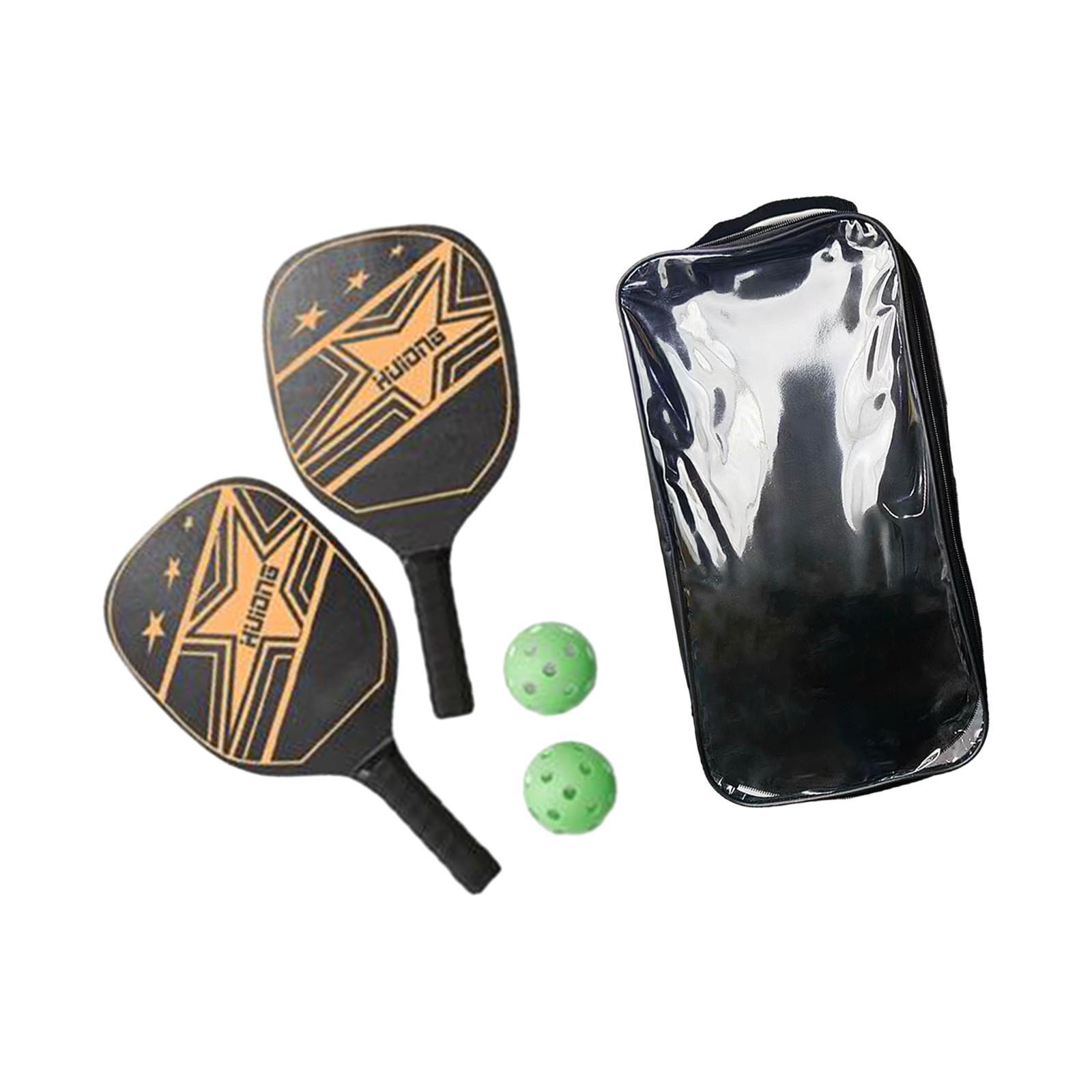2Pieces Pickleball Paddles with 2Pcs Balls and Carry Bag Pickleball Racquets