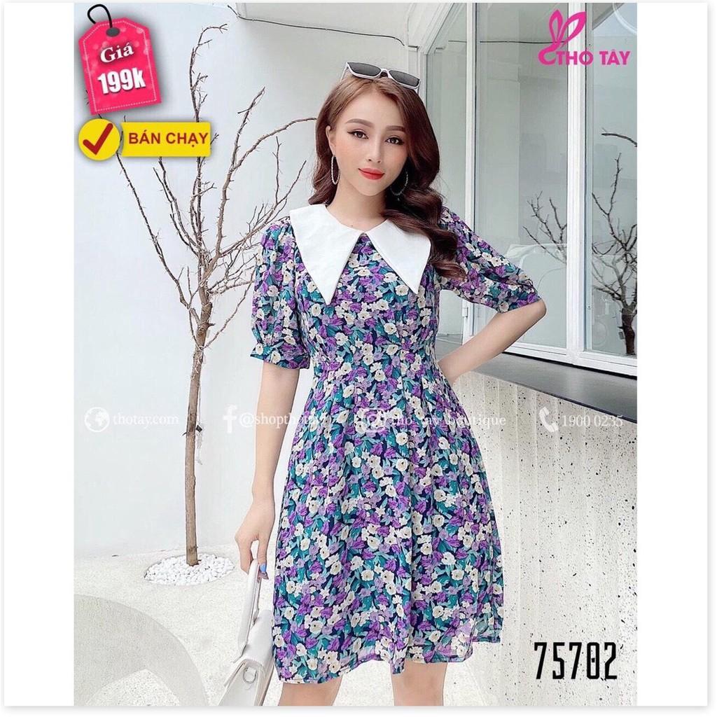 ĐẦM XÒE VOAN LỤA HỌA TIẾT HOA CỰC XINH